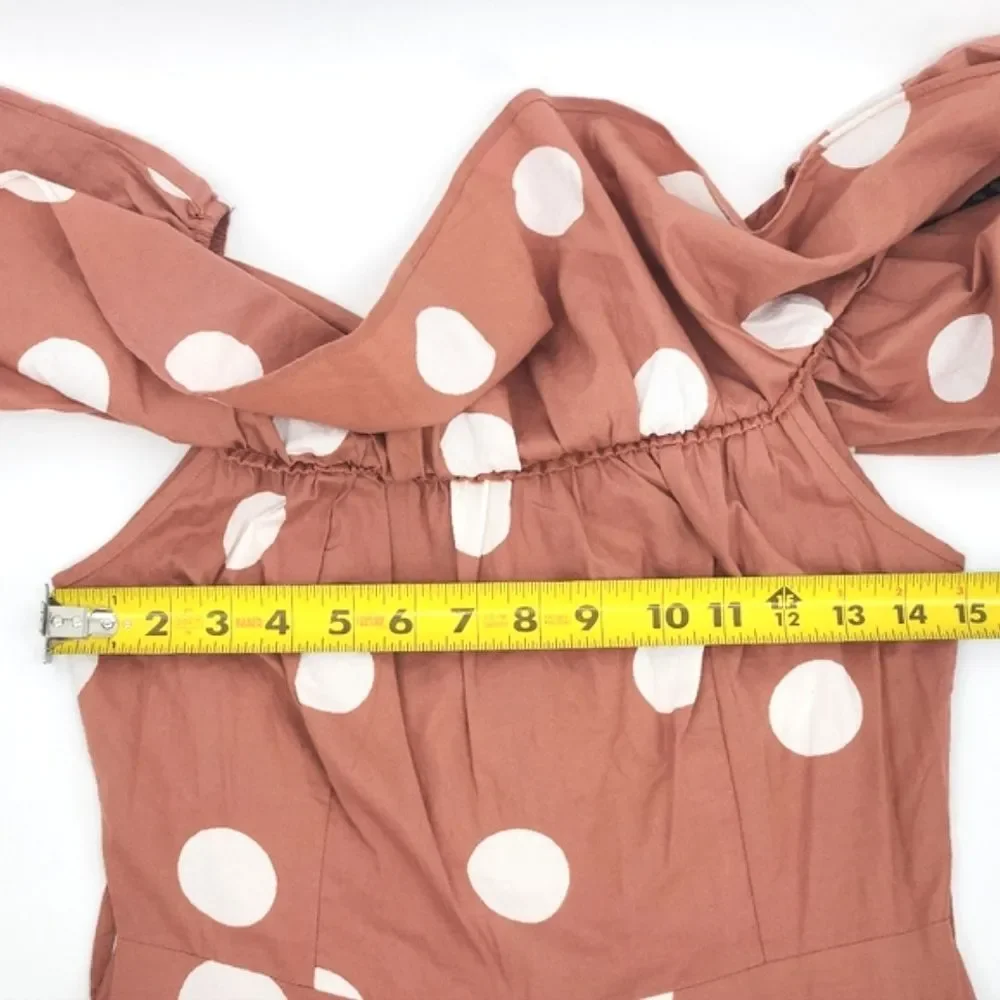 Missguided Spot Cold Shoulder Belt Culotte Jumpsuit Terracotta Pink Polka Dots 4